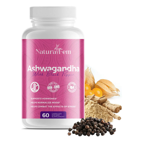 Ashwagandha 1300 Mg Con Pimienta Negra Suplemento Para Manejo Del Estrés Y Equilibrio Hormonal 60 Cápsulas Vegetales