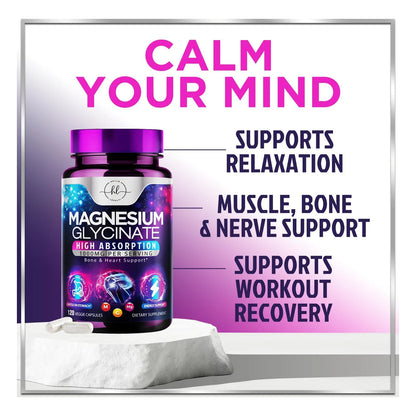 Suplemento De Magnesio Glicinato 1000 Mg Salud Osea Cardiaca Nervios Musculos