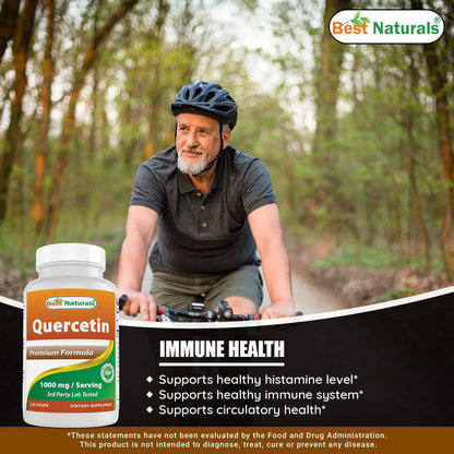Quercetina 1000 Mg 120 Capsulas Vegetales Best Naturals Paquete Triple