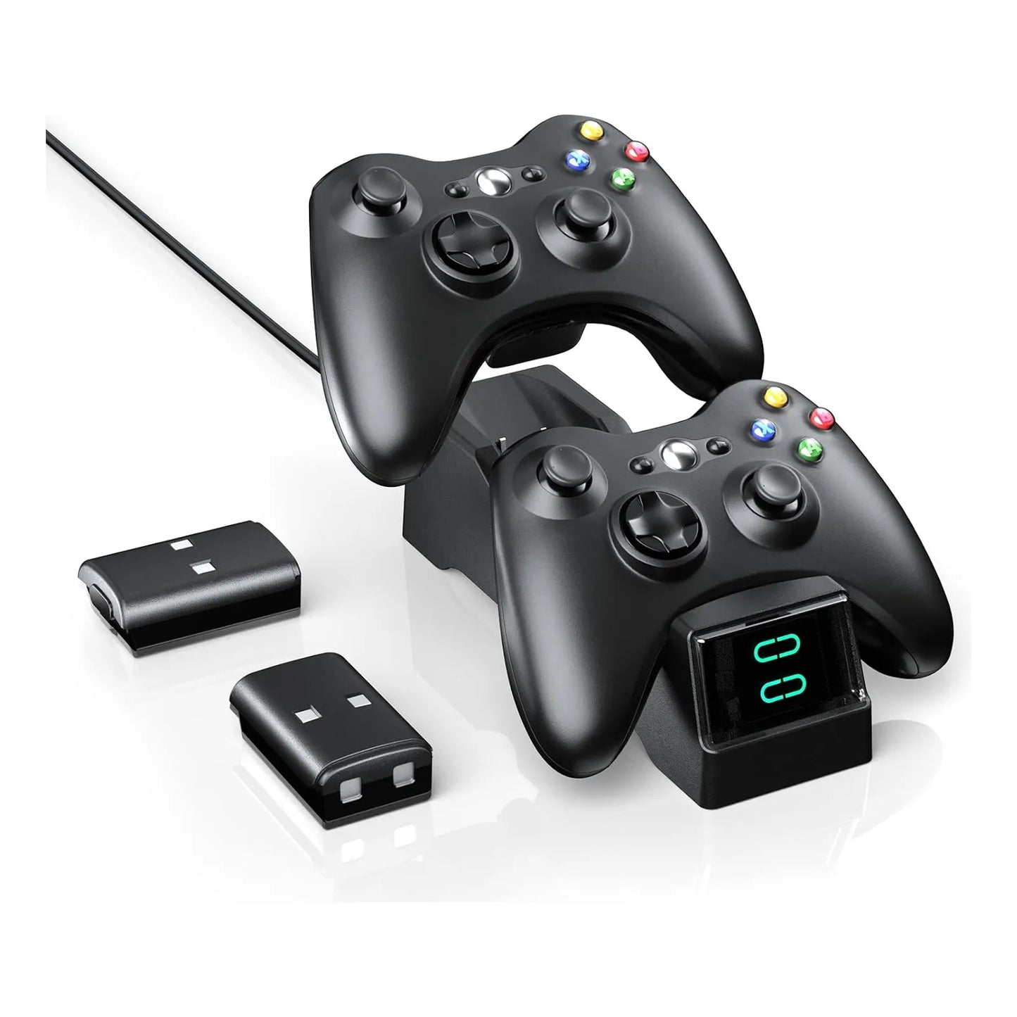 Cargador Dual Boffo Para Xbox 360 Con 2 Baterias Recargables Y Carga Rapida