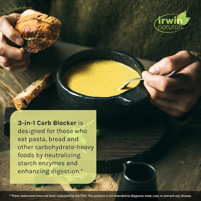 Bloqueador Carbohidratos 3 En 1 Resistencia Alta Apoyo Metabólico Irwin Naturals 150 Cápsulas