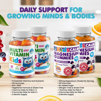 Gomitas De Magnesio Y Multivitaminas Para Niños Sabor Naranja 120 Unidades