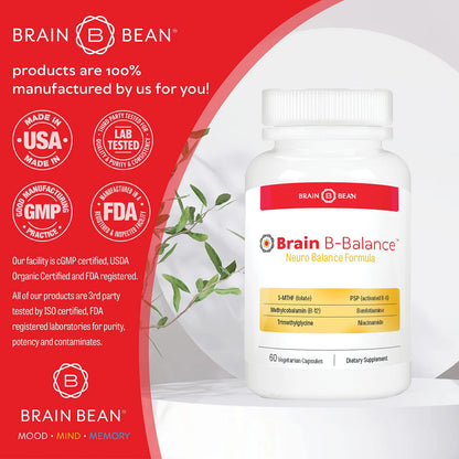 Brain B Balance Multivitaminico Metilado Complejo B 60 Capsulas Veganas