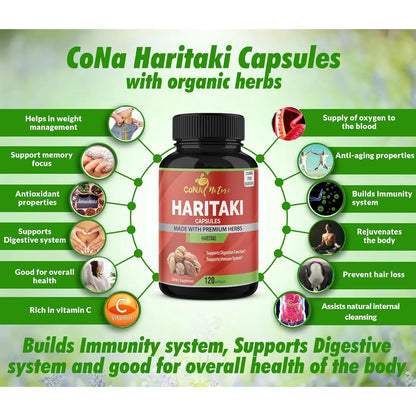 Capsulas Organicas De Haritaki 2250 Mg Rejuvenecimiento Digestión Vegano Sin Gluten