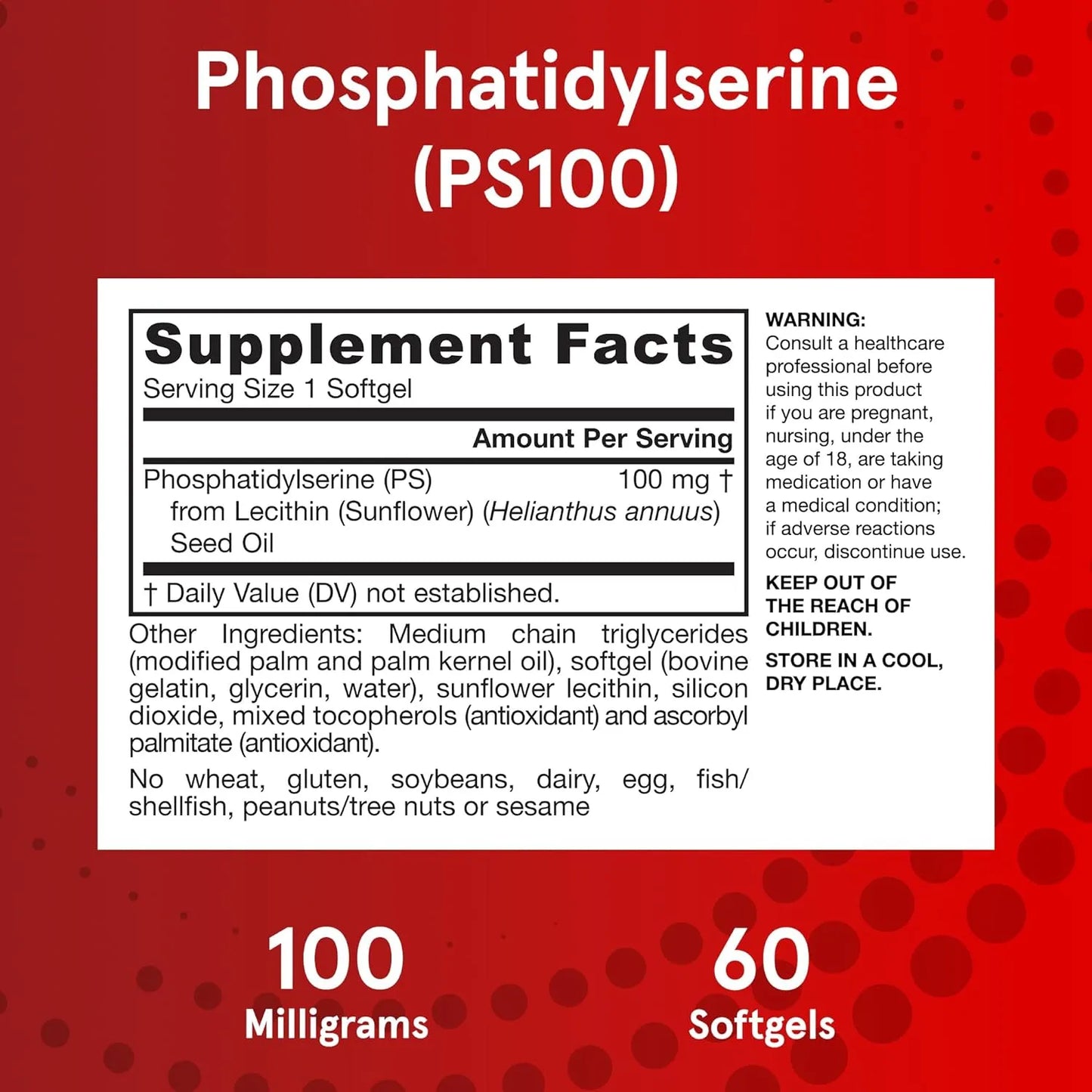 Fosfatidilserina 100 Mg Jarrow Formulas Soporte Cerebral 60 Capsulas