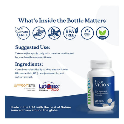 Suplemento True Vision Luteina Y Zeaxantina Con Azafran Para Salud Ocular 30 Capsulas