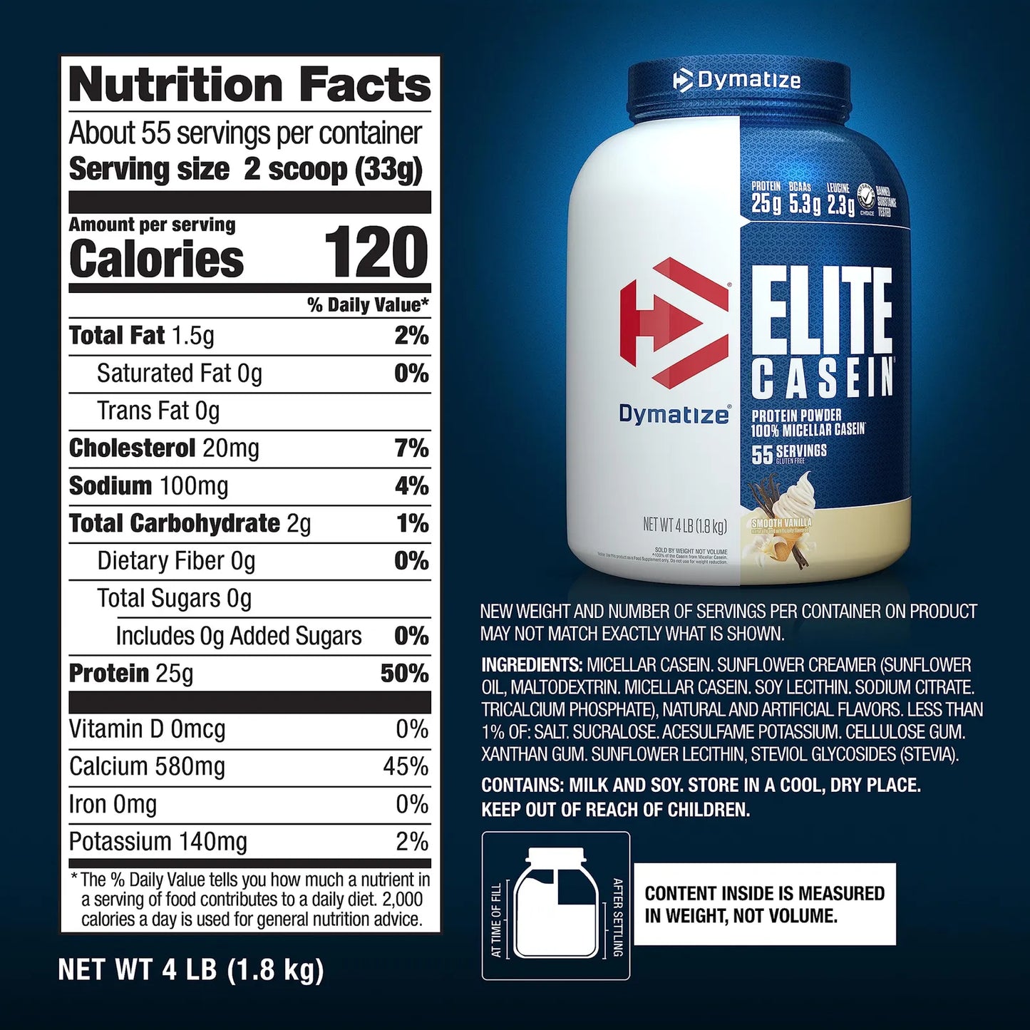 Proteína Caseína Elite 22618 Preentrenamiento 900g Soporte Muscular Prolongado