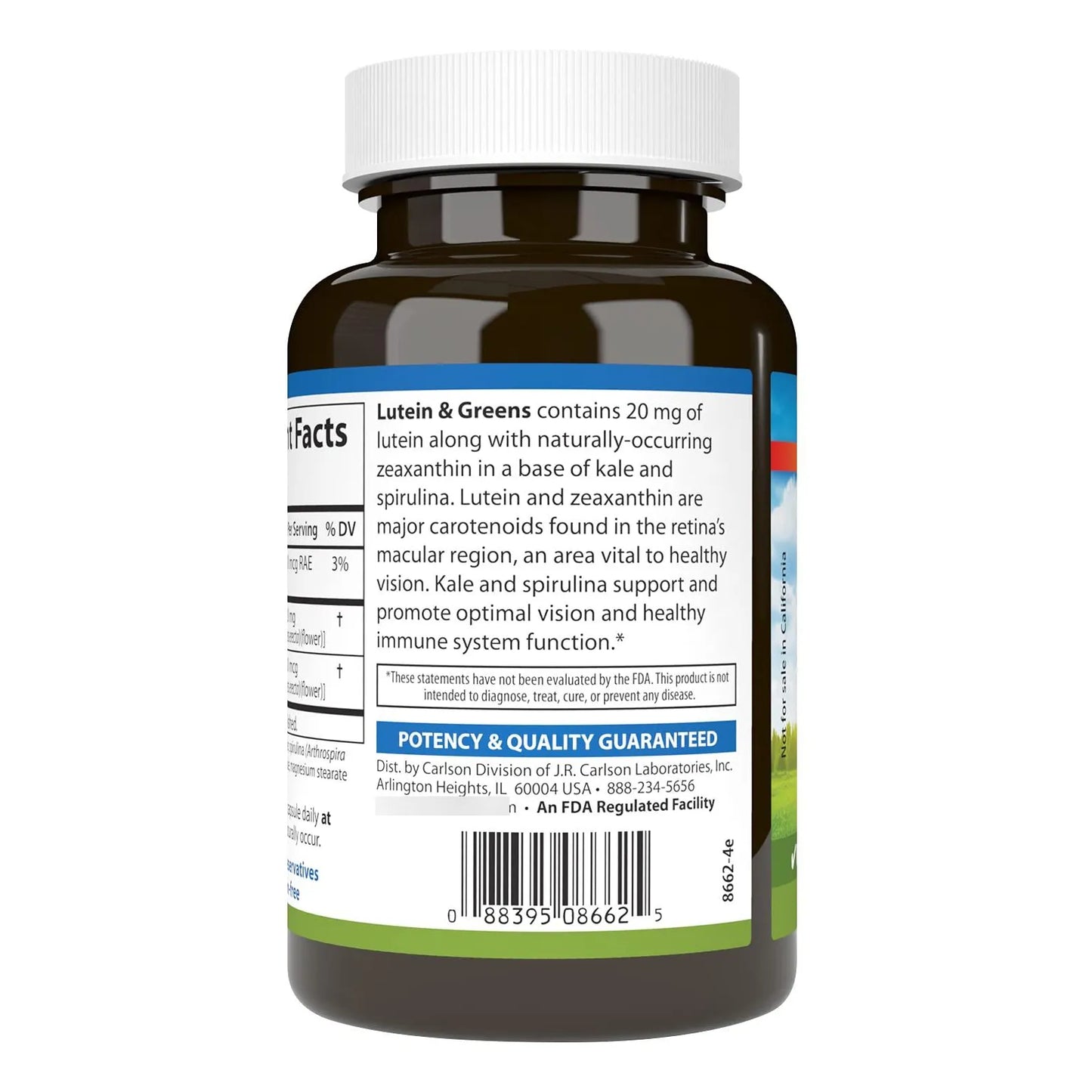 Luteina Y Verduras 20 Mg 180 Capsulas Soporte Vision Antioxidante
