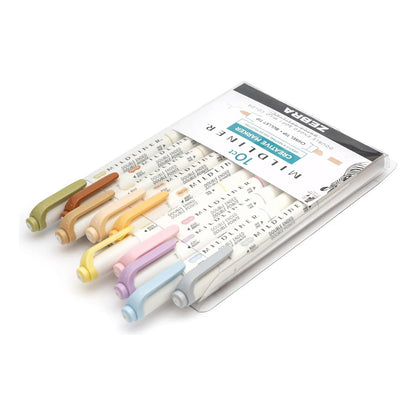 Zebra Pen Mildliner 10 Resaltadores Doble Punta Colores Suaves Sin Traspaso
