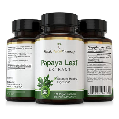 Cápsulas Extracto Hoja De Papaya 10 1 120 Unidades Digestión Natural
