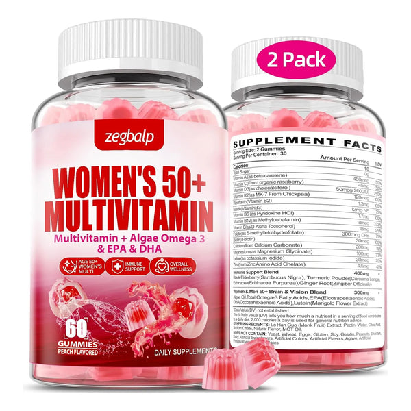 Gomitas Multivitamínicas Sin Azúcar Para Mujer 50 Plus Con Vitaminas Y Minerales Esenciales