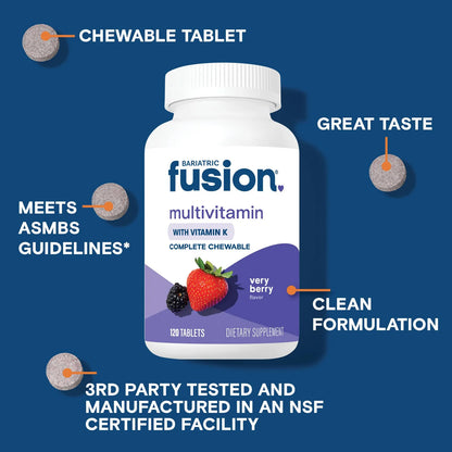 Multivitaminico Bariatico Masticable Con Hierro Y Vitamina K 120 Tabletas