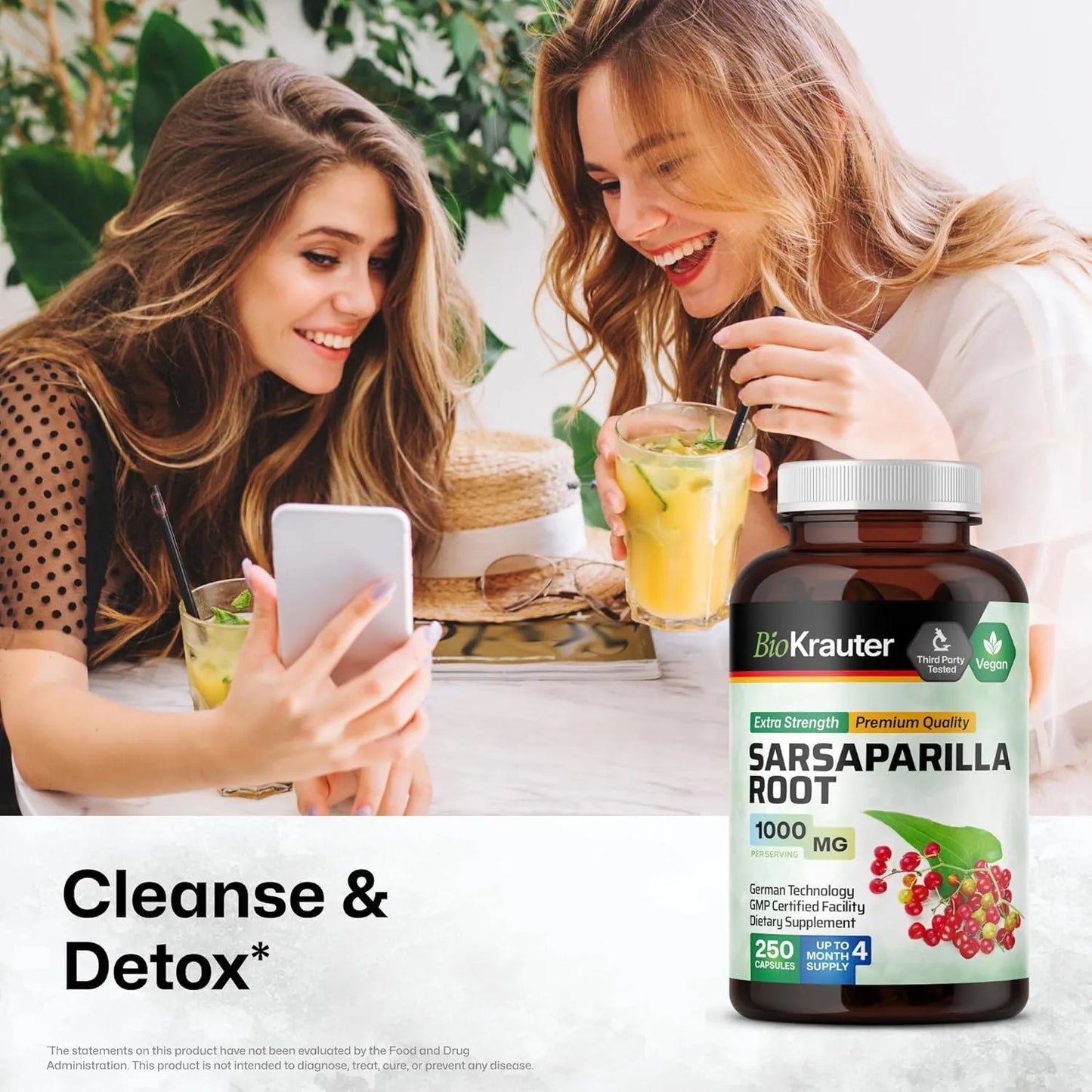 Capsulas De Raiz De Zarzaparrilla 1000 Mg 250 Unidades Veganas Desintoxicacion Natural