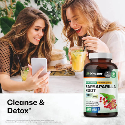 Capsulas De Raiz De Zarzaparrilla 1000 Mg 250 Unidades Veganas Desintoxicacion Natural