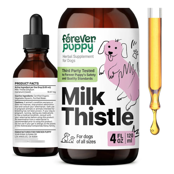 Cardo Mariano Líquido Para Perros Apoyo Hepático Natural 4 fl oz