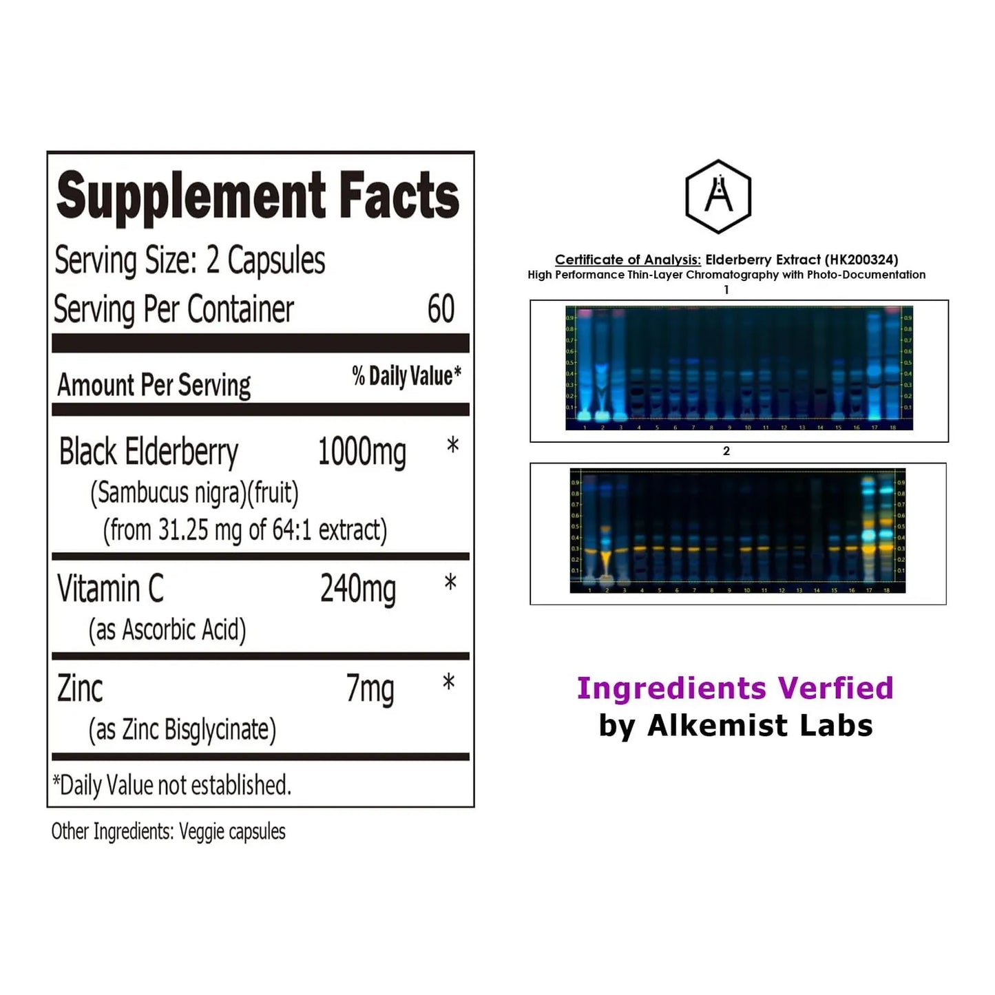Capsulas De Sauco Con Zinc Y Vitamina C 120 Unidades Apoyo Inmunologico