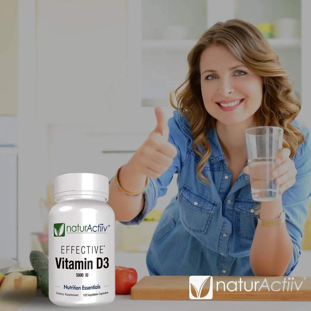 Microcápsulas Orgánicas Vitamina D3 5000 UI Suplemento Salud Huesos Piel Cabello