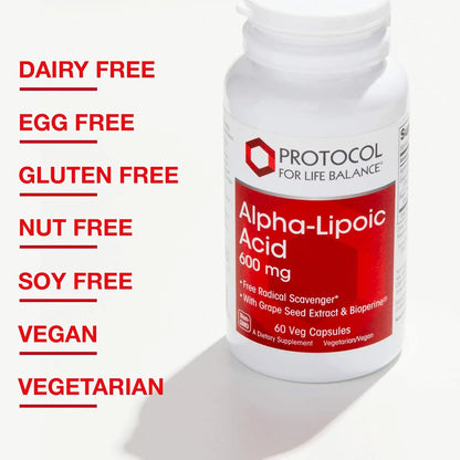 Acido Alfa Lipoico 600mg Con Extracto De Semilla De Uva Y Bioperina 60 Capsulas Vegetales