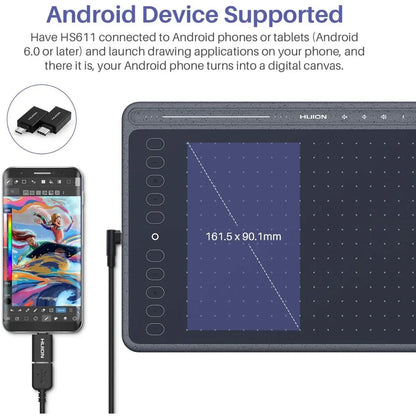 Tableta Digitalizadora Huion HS611 Space Grey Precision Profesional Multitouch