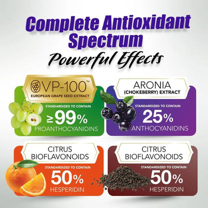 Vitale OPCs Extracto De Semilla De Uva Europea Premium Con Aronia Y Bioflavonoides Para Piel Radiante Y Protección Celular