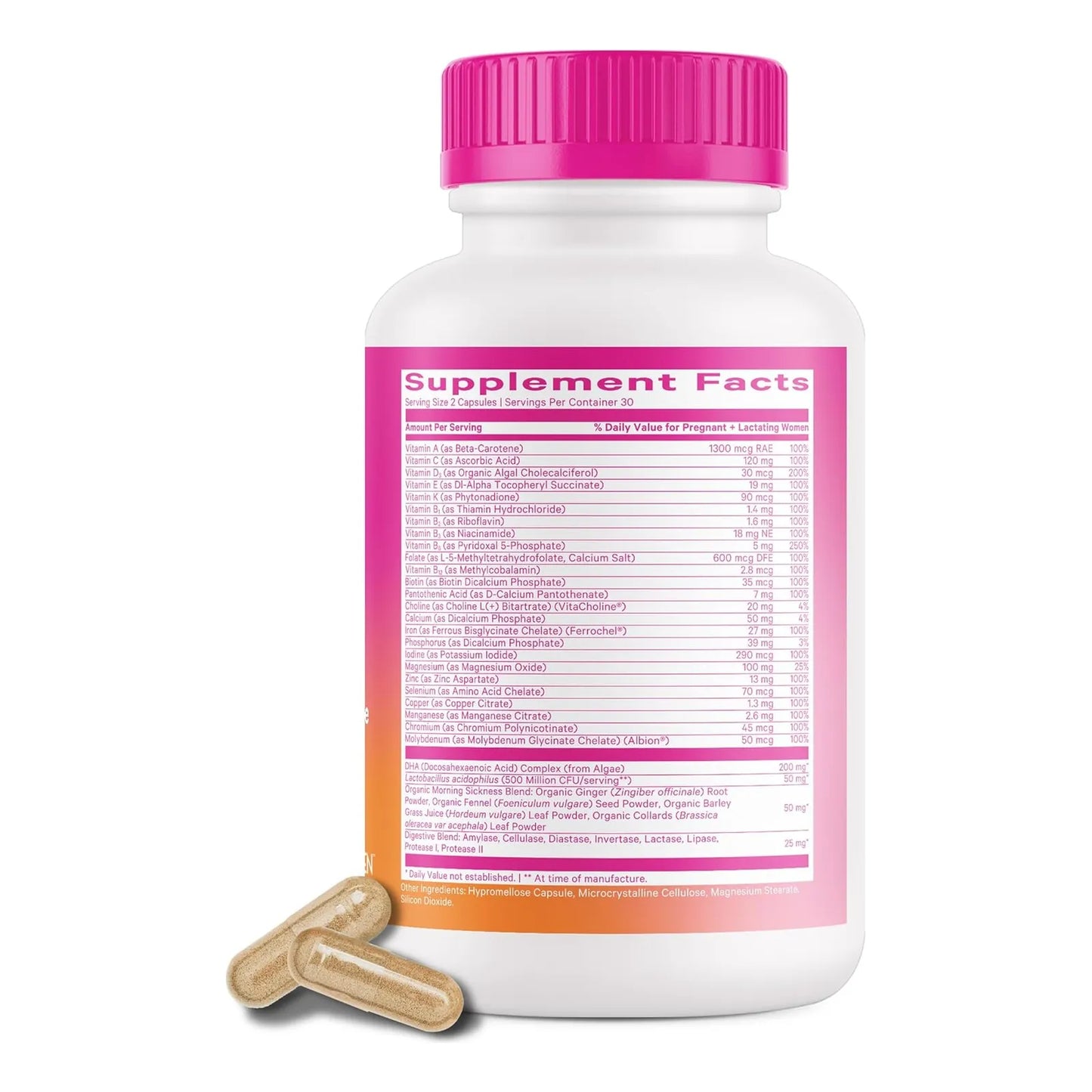 Vitamina Prenatal Premium Pink Stork Multivitaminico Y Probióticos Para Mujeres Embarazadas