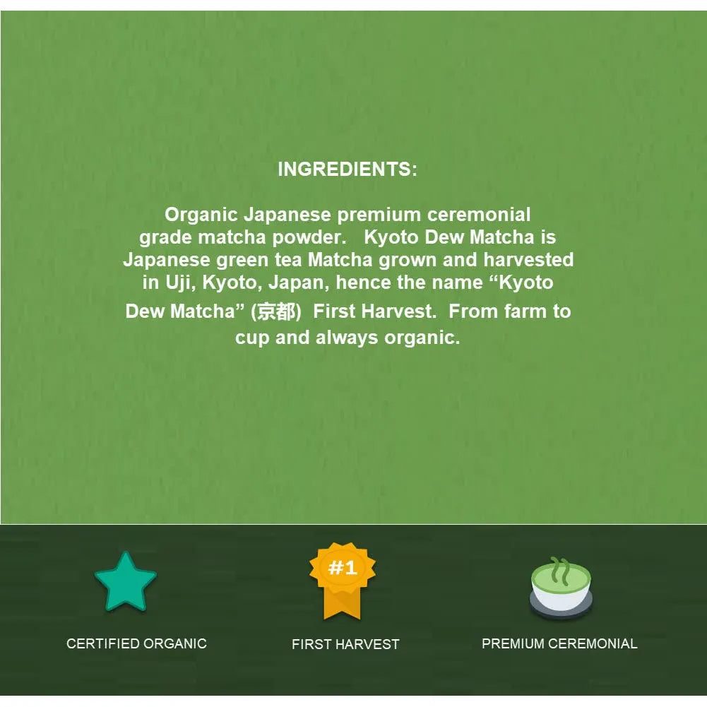 Té Verde Matcha Japonés Orgánico Grado Ceremonial Premium 7 Onzas