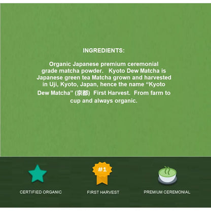 Té Verde Matcha Japonés Orgánico Grado Ceremonial Premium 7 Onzas