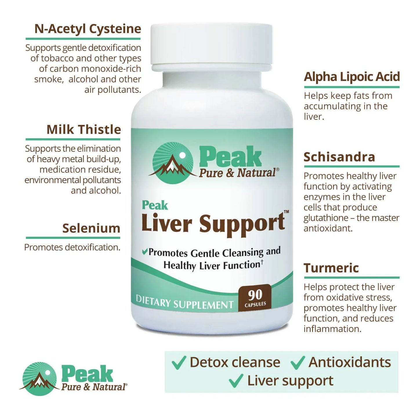 Peak Liver Support Suplemento Hepatico Cardo Mariano 90 Capsulas