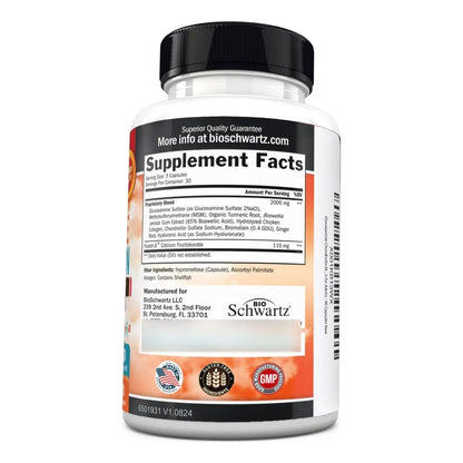 Suplemento Articular Glucosamina Condroitina MSM Triple Accion Con Colageno Y Acido Hialuronico