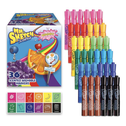 Mr Sketch Marcadores Perfumados Punta Cincel 12 Aromas 36 Unidades