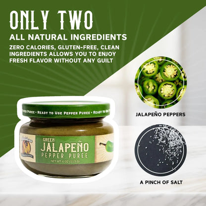Salsa De Puré De Pimienta Y Jalapeño Verde Condimento Picante Sin Gluten