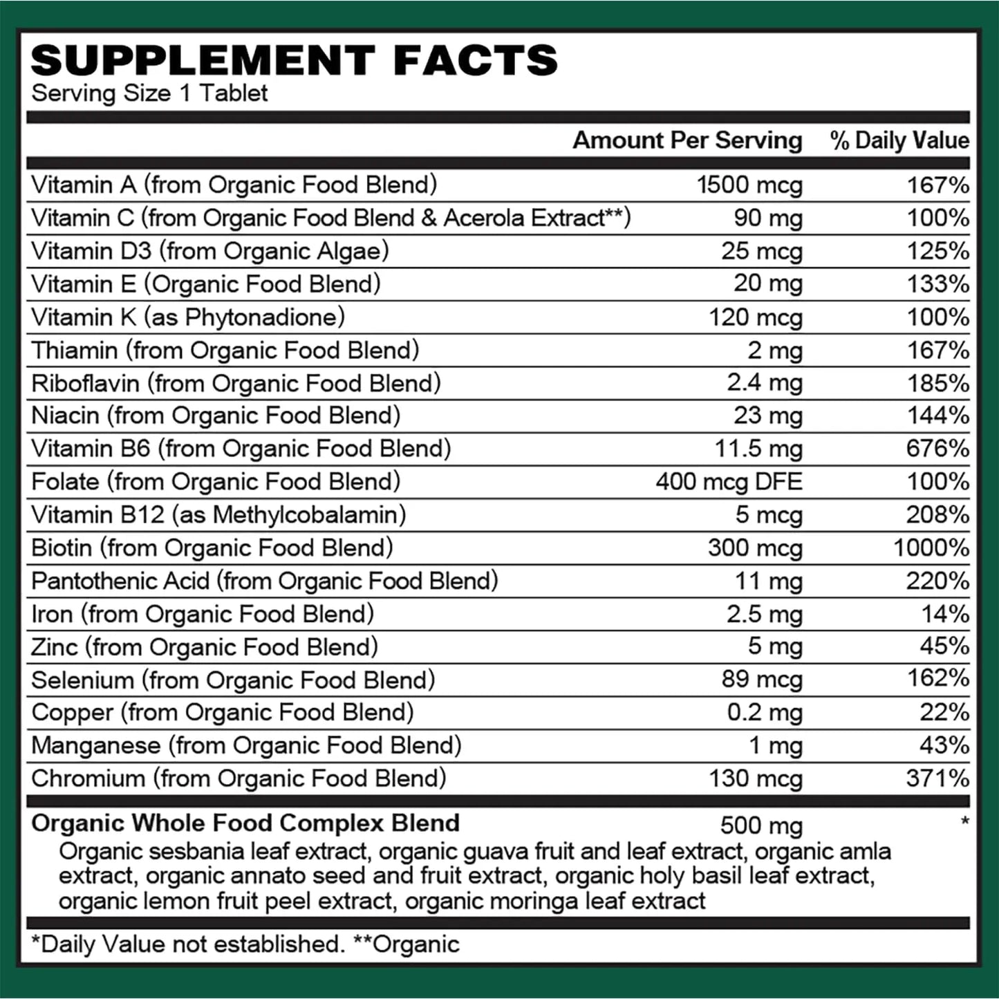 Multivitaminico Organico Diario Para Mujeres Energia Y Belleza 60 Tabletas