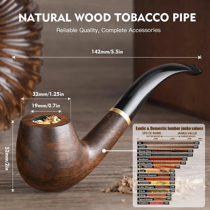 Pipa De Tabaco Scotte Madera Ebano Accesorios Completo Regalo Elegante