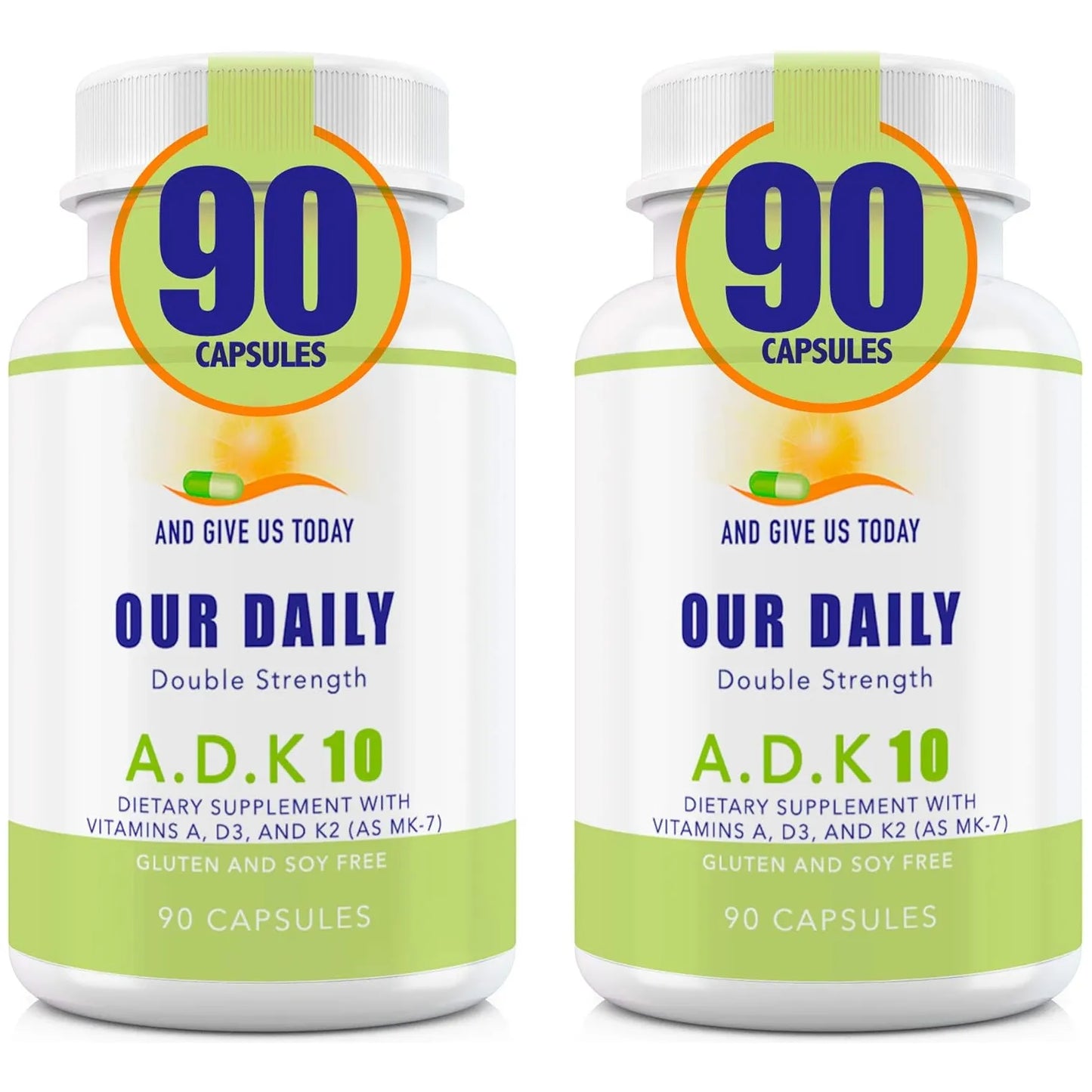 Vitaminas Doble Fuerza ADK 10 10000 Ui A1 D3 K2 Mk7 Apoyo Óseo E Inmunológico 180 Cápsulas