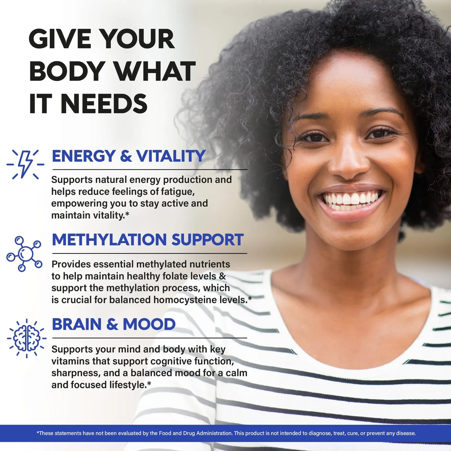 Multivitaminico Metilado Complejo B Con Metilfolato Y B12 Para Energia Y Enfoque