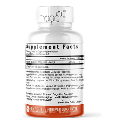 Fisetina 500mg 60 Capsulas Activador Senolitico Antioxidante Natures Fusions