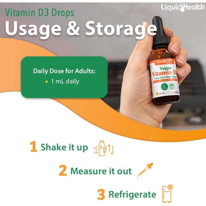 Vitamina D3 Liquida 5000 Ui Organica Gotas Adultos Niños Refuerza Inmunidad Huesos Piel