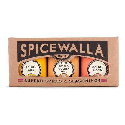 Leche De Cúrcuma En Polvo Clásica Chai Y Moca Dorada Spicewalla Paquete 3 Sabores