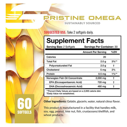 Aceite De Pescado Noruego Omega 3 2000 Mg EPA DHA Soporte Cardiaco Y Cerebral
