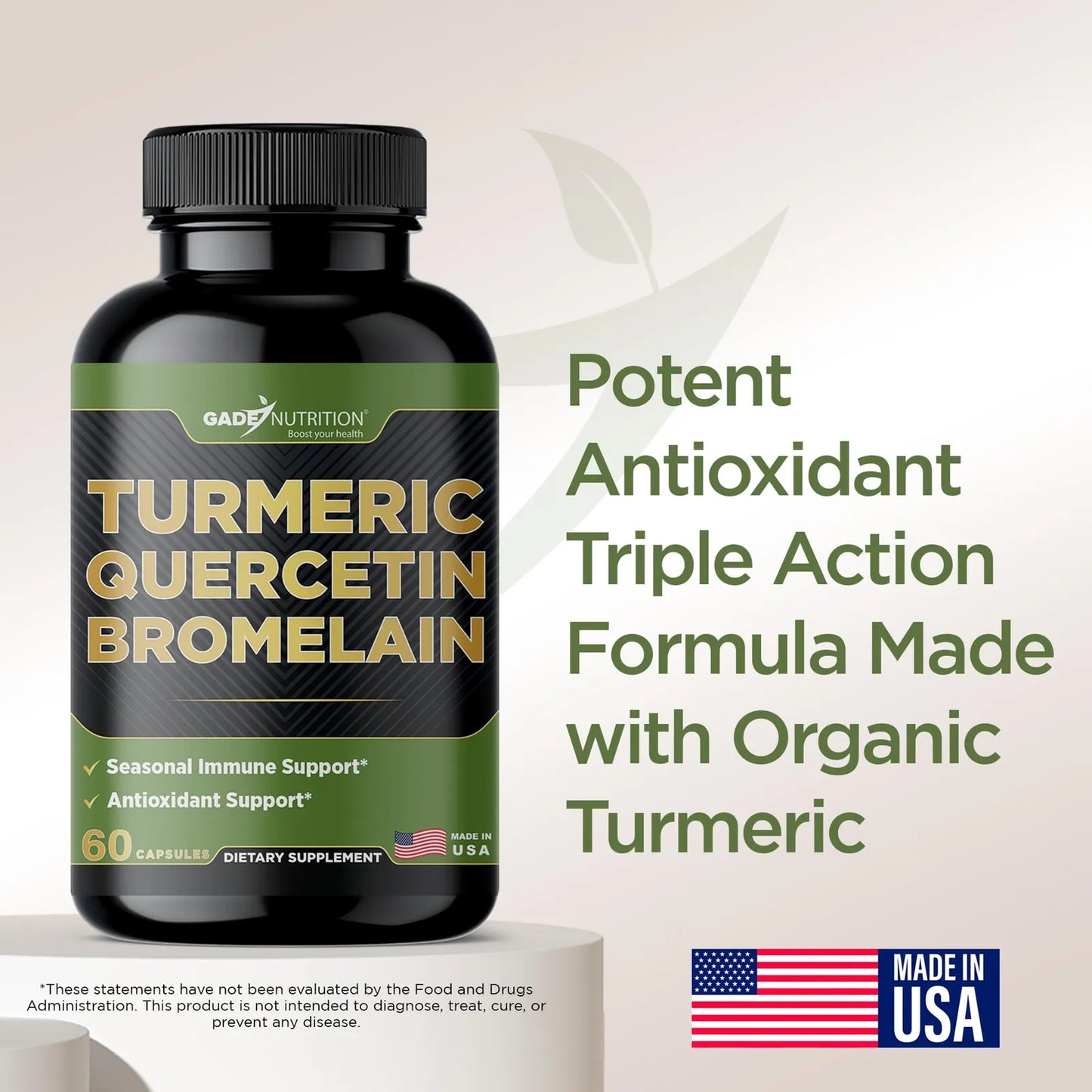 Suplemento De Quercetina Cúrcuma Bromelina 500 Mg Apoyo Inmunológico Y Articular