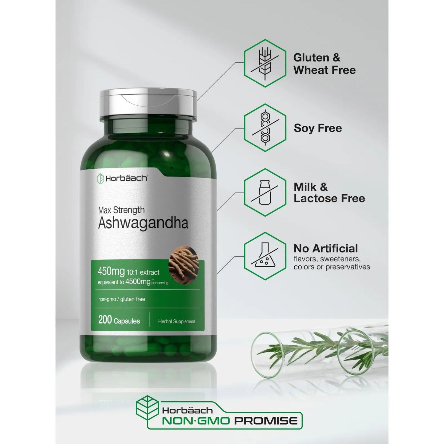 Suplemento Ashwagandha 200 Cápsulas Fuerza Máxima Equilibrio Emocional
