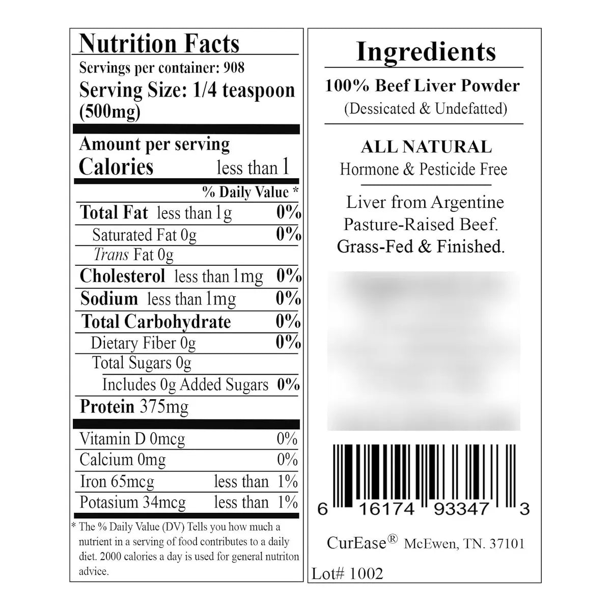 Polvo De Higado De Res Argentino Natural 454g Energia Y Nutricion