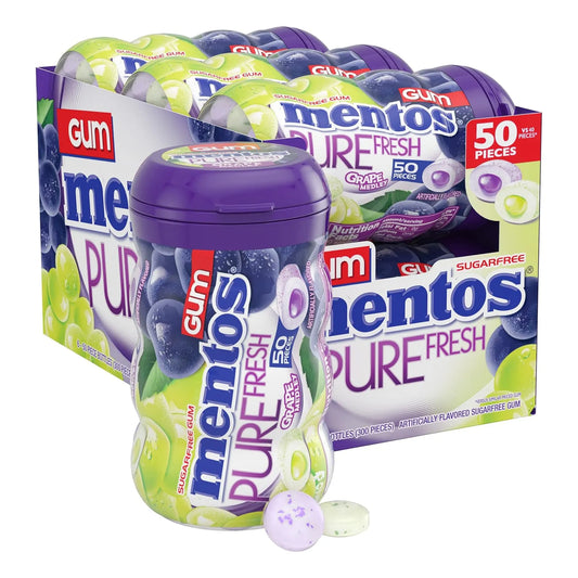Mentos Pure Fresh Goma De Mascar Sin Azucar Con Xilitol 6 Botellas 300 Piezas