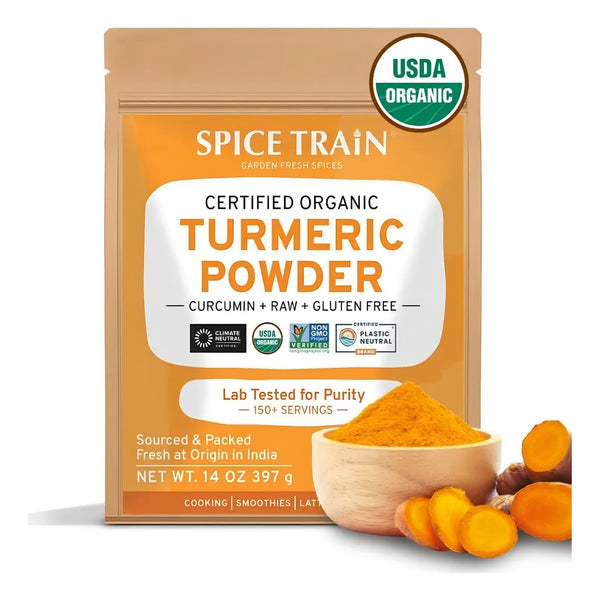 Curcuma Organica De La India 100 Cruda Spice Train 397 Gr Pura Y Natural