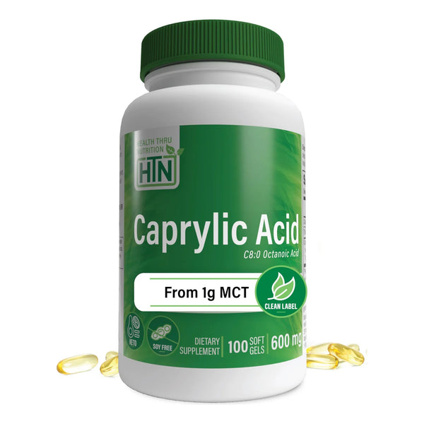 Ácido Caprílico 600 Mg En Aceite MCT Puro Apoyo Digestivo Y Energía Keto