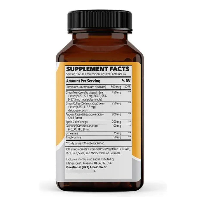 Supresor Natural Apetito Control Peso Aumenta Energia Té Verde Cromo 140 Caps