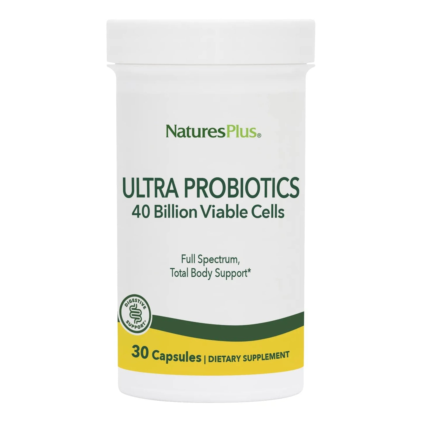 Natures Plus Ultra Probiotics Suplemento Digestivo 30 Cápsulas Vegetarianas Salud Intestinal