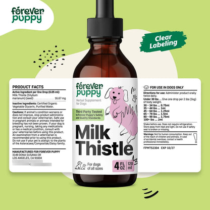 Cardo Mariano Líquido Para Perros Apoyo Hepático Natural 4 fl oz