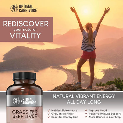 Capsulas De Higado Deshidratado De Res Alimentada Con Pasto Superalimento Nutritivo