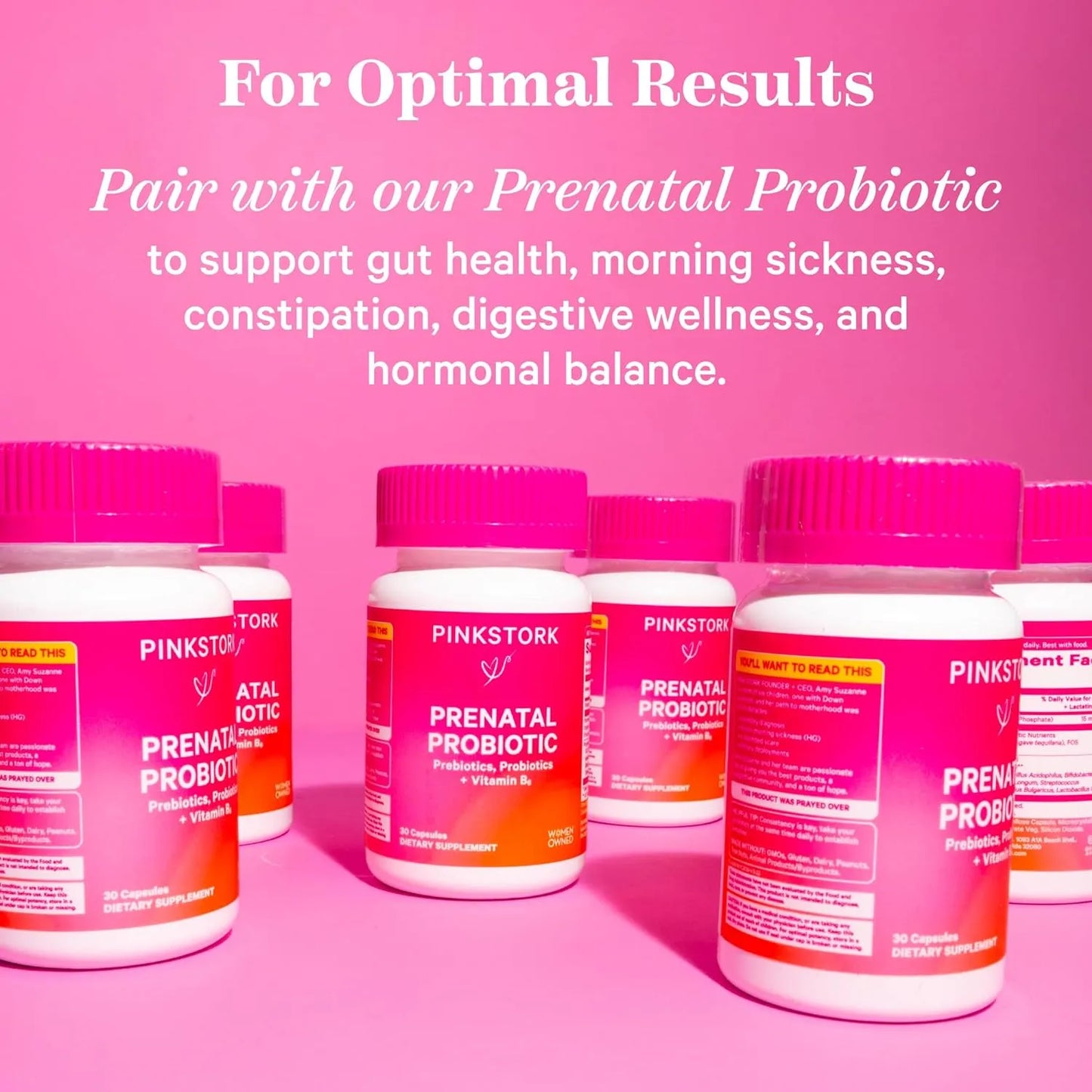Pink Stork Total Prenatal DHA 180 Caps Soporte Nutricional Para Embarazo